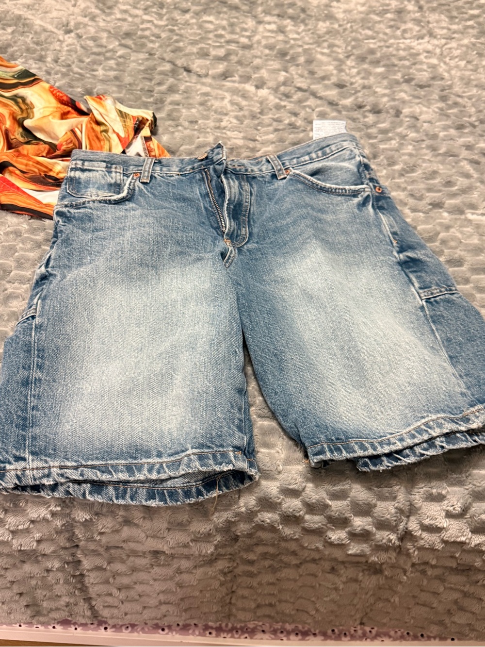Zara Light Blue Denim Bermuda Shorts